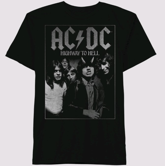 Men&#39;s Medium AC/DC Short Sleeve Graphic Crewneck T-Shirt Black Highway T... - $12.99