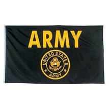 3x5 US Army Seal Crest Black and Gold Flag 3&#39;x5&#39; Banner Brass Grommets Knitted V - £10.11 GBP