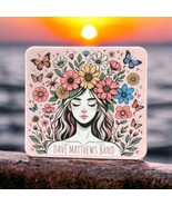 DMB Hippie Girl Daisies Butterflies Dusty Rose Sticker Slap 2.75&quot; x 2.75... - $3.43