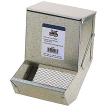 Pet Lodge Galvanized Small Animal Feeder with Lid Sifter Bottom 5in - £16.21 GBP