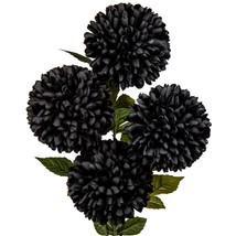 Autumn Artificial Flowers 6 Large Heads Chrysanthemum Fake Flowers Black Hydrang - £25.30 GBP