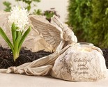 Memorial Angel Tealight Holder with Sentiment 13&quot; Long Gray Stone Finish... - $49.49