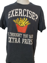 Jerseys Men&#39;s T-Shirt &quot;Exercise? I Thought You Said Extra Fries&quot; Black XL - $176.69 MXN