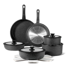 17Pcs Nonstick Cookware Set with Detachable Handle, Induction Kitchen Sets Non S - £82.37 GBP
