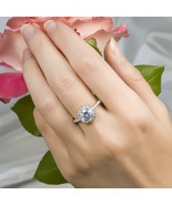2 Carat Halo Promise CZ Engagement RING Bridal Fashion 925 Silver SIZE 6-10 - €38,29 EUR