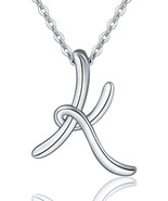 Sterling Silver K Initial Necklace Letter K Alphabet Pendant 18inch O-Ri... - £46.51 GBP