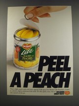 1991 Del Monte Lite Sliced Peaches Ad - Peel a Peach - $18.49