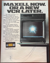 1985 Maxell Vintage Print Ad Maxell Now Or A New VCR Later Retro Video Tape - $14.45