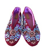 Anthropology Llani Embellished Satin Ballet Slippers Size 39/8.5 - $53.96