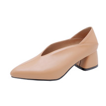 High Heels Women Pumps Fashion Square High Heels Mules Shoes Pointed Toe Office  - £59.65 GBP