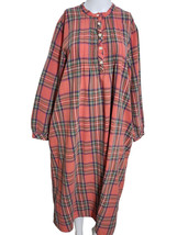 L.L. Bean Scotch Plaid Flannel Nightgown Pajamas Cozy Cottagecore L Peti... - $22.95