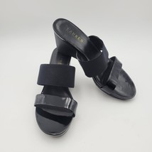 Ralph Lauren Women’s Rhianna Black Sandals Slides Wedge Heel Shoes Sz 8 B - $39.99