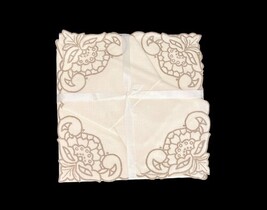 Vintage Handmade Embroidered Tablecloth 40"x40" w/ 8 Napkins 9" Floral Unused image 4