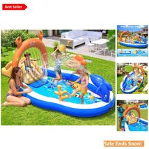 Inflatable Kids Water Play Center with Slide Sprinklers and Accessories Brigh... - $220.72