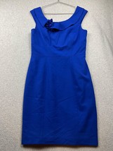 Calvin Klein Sheath Dress Women Size 10 Cobalt Blue Carrer Office Sophisticated - £22.60 GBP