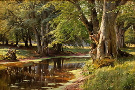 Giclee Oil Painting Decor Forest Creek LandscapeWall - £7.58 GBP+