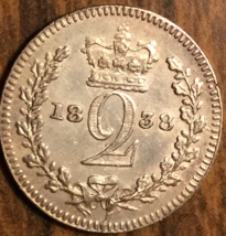 1838 Uk Gb Great Britain Maundy Silver 2 Pence Coin - £38.43 GBP