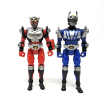 Bandai 2008 Masked Kamen Rider Kit Taylor Len Red Blue Knight 4" Figures - $19.54