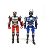 Bandai 2008 Masked Kamen Rider Kit Taylor Len Red Blue Knight 4&quot; Figures - £15.37 GBP