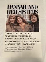 Hannah and Her Sisters, 1986 Vintage original one sheet movie poster, Drama/C... - £38.99 GBP