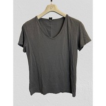 TEORY Gray V-Neck Tee Cotton T-Shirt Size Med - $19.79
