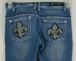 Red Rivet Ripped Distressed Embellished Fleur De Lis Pockets Capri Jeans... - £15.33 GBP