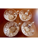 Lot  of  4 Modern Cut Clear Crystal Glass Punch Cups - £27.40 GBP