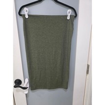 Forever 21 Green Stretch Tube Skirt L Pull-On Bodycon Knee Length Casual - $111.60 MXN