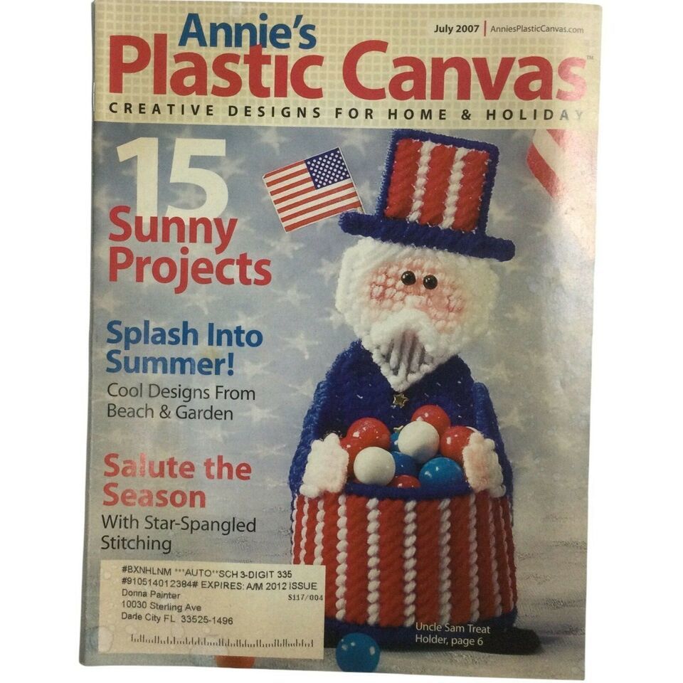 Annies Plastic Canvas Pattern Magazine Lot Holiday Projects + More July 2006-07 - $13.89