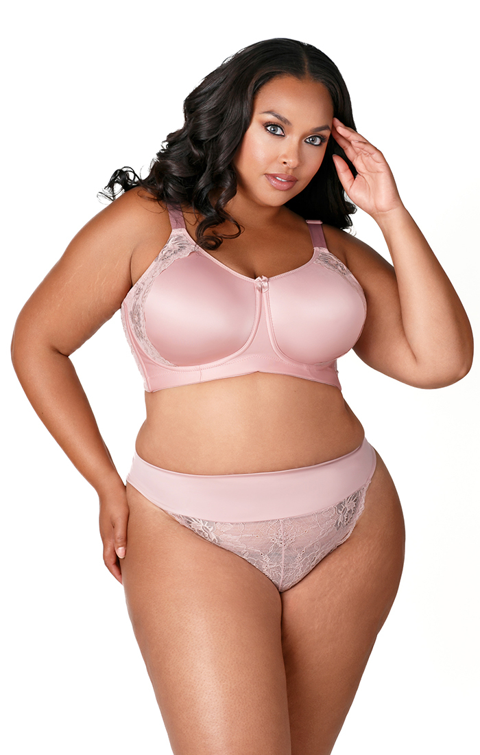 Elila Molded & Lace Dusty Rose Microfiber  Soft Cup 1903 Bra ~ cup sizing to L