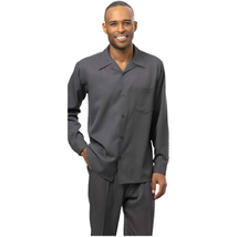 Men's MONTIQUE Two Piece Set Walking Leisure Suit Long Sleeves 1641 Gray image 2