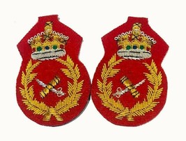 New Uk British Army WW2 General Rank Bullion Wire Shoulder Epaulette Badges Pair - $30.00