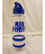 USAF 16OZ CLEAR BLUE &amp; WHITE WATER BOTTLE TWIST OFF EASY GRIP LID BPA FREE - $50.68