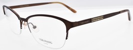 Vera Wang Catlin BR Women&#39;s Eyeglasses Half-rim 53-16-135 Brown w/ Crystals - £31.57 GBP