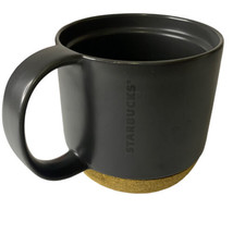 Starbucks Cork Bottom Ceramic Coffee Mug Gray 12 Fl Oz Tea Cup Beverage GUC - £20.06 GBP