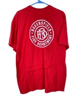 Firefighter T-Shirt Size L Bakersfield CA Red Distressed Logo Large - £5.90 GBP