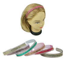 Translucent Plastic Hairband Headband for Women Girl with Rhinestones 6 pcs - £15.75 GBP