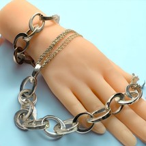 Silver Tone Chunky Chain Bracelet and Necklace Signed Alfani Adjustable - $24.35