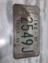 Vintage 1990 Indiana Farm Truck 48 License Plate 2549J Expired - £15.58 GBP