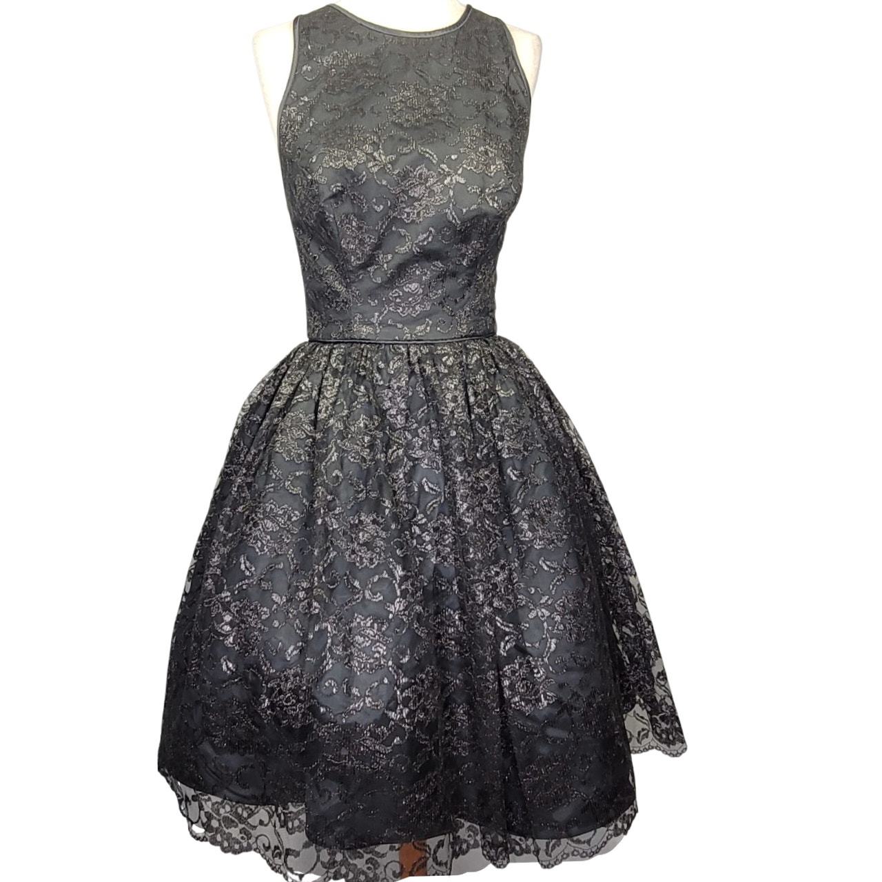 Primary image for Maggy London Black Metallic Mini Cocktail Dress Size 6 
