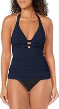 Profile By Gottex Dandy Halter Tankini TOP ONLY size 16 Navy Blue - $24.99