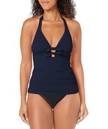 Profile By Gottex Dandy Halter Tankini TOP ONLY size 16 Navy Blue - $33.94 CAD