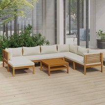  Garden Lounge Set Cream, Natural Wood - $22,481.09 MXN