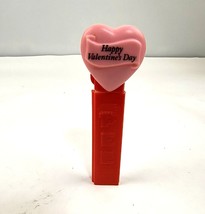 Vintage Pez Pink Heart Happy Valentine&#39;s Day Dispenser Red Stem Hungary ... - $4.59