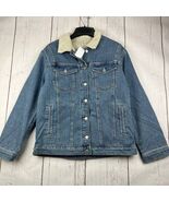 Mavi Small Classic Fit Stretchable Denim Faux Fur Sherpa Jacket Women New - $83.75 CAD