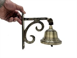Decorative/Plain Brass Call Bells Ship Bell Nautical Bell Bracket Mounts Bell Wa - £79.12 GBP