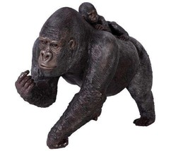 Silver Back Gorilla With Baby Life Size Statue - £1,148.38 GBP