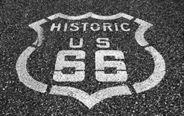 5&quot; Route 66 Painted Pavement Bumper Car Sticker Decal Made In Usa - £12.68 GBP