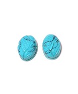 11.8 Carat 2 pcs Turquoise Flower Hand Carving Loose Gemstone for Jewelr... - £10.17 GBP