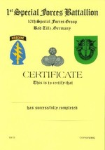 1st Special Forces Battalion, 10th Special Forces Group, Bad Tolz, Germany, Cert - £11.89 GBP